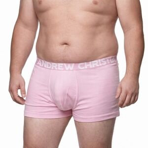 Andrew Christian THICK L (35-38) Boxer Pink Mens Large Cotton Spandex Underwear